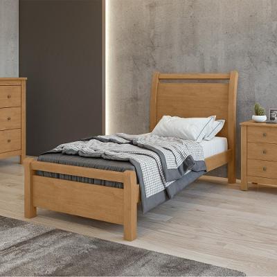 Cama Solteiro Reali MDF-MDP Amêndoa com Dispositivo Anti Ruído Móveis Lopas
