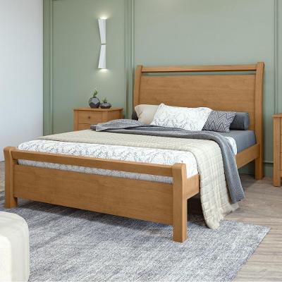 Cama Casal Reali 2022 com Acabamento Fosco MDF-MDP Amêndoa 140CM Móveis Lopas