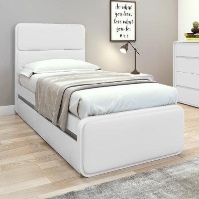 Cama Solteiro Easy Like com Cama Auxiliar Estofado Móveis Lopas