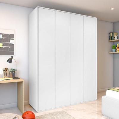 Guarda Roupa Solteiro Easy Like 4 Portas 3 Gavetas MDF Branco Móveis Lopas 184CM