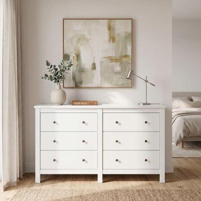 Cômoda Maggiore 6 Gavetas MDF-MDP Puxador Metálico Branco Móveis Lopas