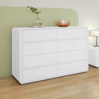 Cômoda Easy Like 8 Gavetas MDF-MDP Puxador Metálico Branco Móveis Lopas