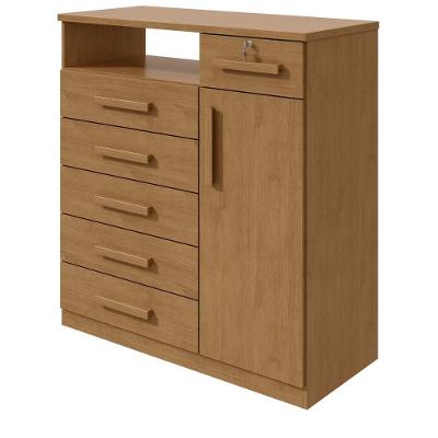 Cômoda da Vinci 2021 6 Gavetas MDP Puxador MDF Móveis Lopas