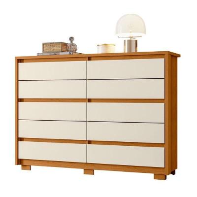 Cômoda Duetto 10 Gavetas Mdf Mdp Cinamomo Off White Albatroz Móveis