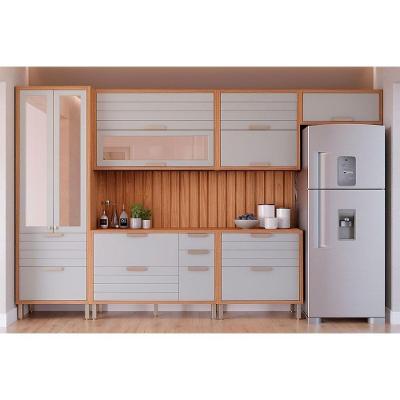 Cozinha Eloise 3 Portas 1 Gaveta MDF 120CM Cinamomo e Platina MGM