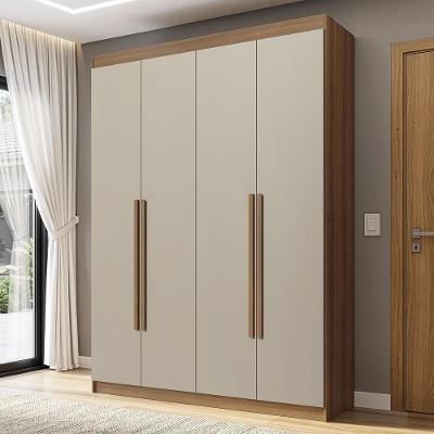 Guarda Roupa Solteiro Venus 1105K92G1 4 Portas de Bater em MDP Rustic-Crema-Rustic Madesa