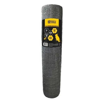 Tela Pinteiro Galvanizada 1'' X 1M X 50M Malha 1'' Arame BWG 24 Prata Dtools