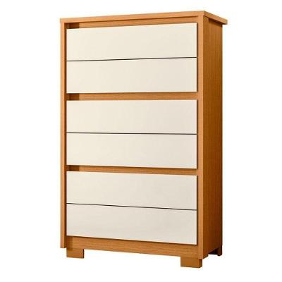 Cômoda Unno 6 Gavetas MDP MDF Cinamomo Off White Albatroz Móveis