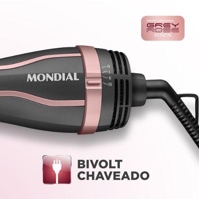 Escova Secadora ES-11-BI 3 em 1 com Queratina Bivolt Grafite Mondial