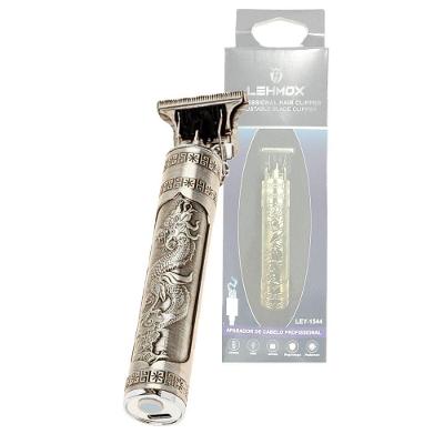 Máquina de Barbear e Cortar Cabelo Recarregável Lehmox Dragão Lâmina Titânio sem Fio Prata Bivolt