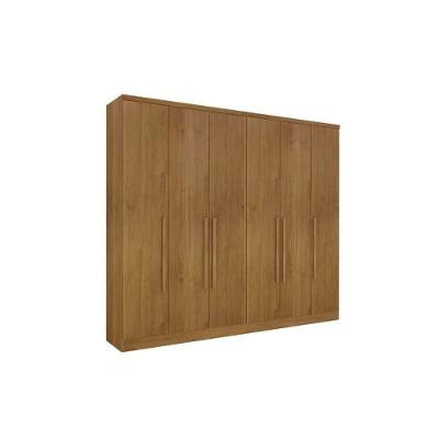 Guarda Roupa Casal Veneza 6 Portas de Bater 4 Gavetas Cinamomo Tcil Móveis
