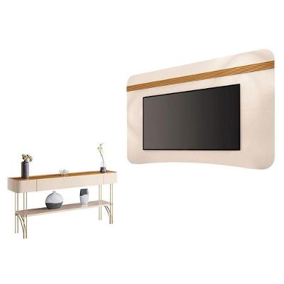 Painel Suspenso Armony Off White Cinamomo Com Aparador Vivant Off White Cinamomo - Hb Móveis