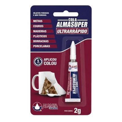 Cola Instantânea Adesivo Instantâneo Cartelado Individual 2g Resistência em Poucos Segundos Almata