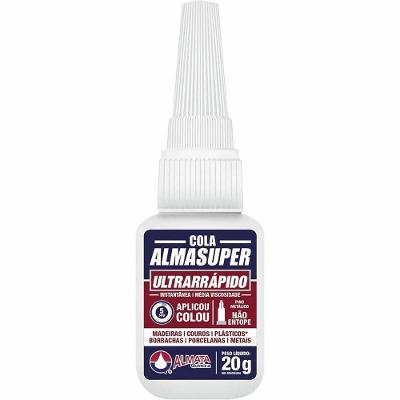 Cola Instantânea Almasuper Precisão com Alta Resistência e Cura Rápida 20g Almata