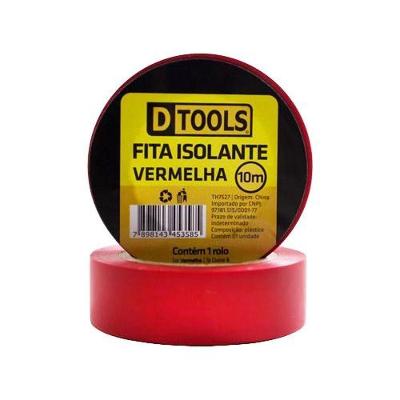 Fita Isolante Fita Isolante Vermelha 10 Metros Isolação Elétrica Fácil Aplicação Vermelha Dtools