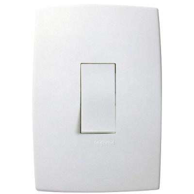 Interruptor Pialplus 1TS Horizontal com Alta Resistência e Bivolt Branco Pial