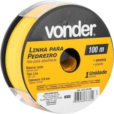 Linha para Pedreiro Lisa 3323080102 com Carretel Amarelo Vonder 100M