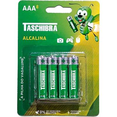 Pilha Alcalina AAA Palito 1,5V com 0% Metais Pesados Transparente Taschibra 4UN