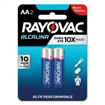 Pilha Alcalina AA Pequena Alta Performance Amarelo Rayovac 02 Peças