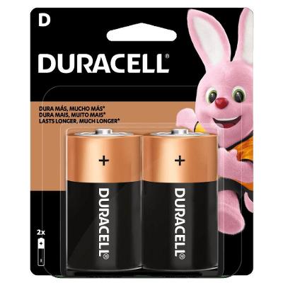 Pilha Alcalina D Grande Longa Duração Amarelo Duracell 2 UNIDADES