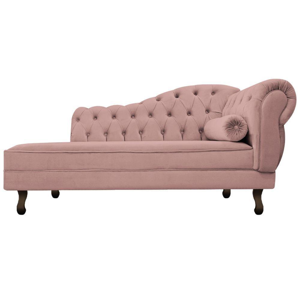 Diva Recamier Diana 140cm Lado Esquerdo Linho - Amarena Móveis Cor Rosê - 6