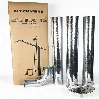 Chaminé Kit N° 120 com Acessórios Galvanizado Bivolt Lambiase 3 Canos 1 Curva 90º 1 Chapéu