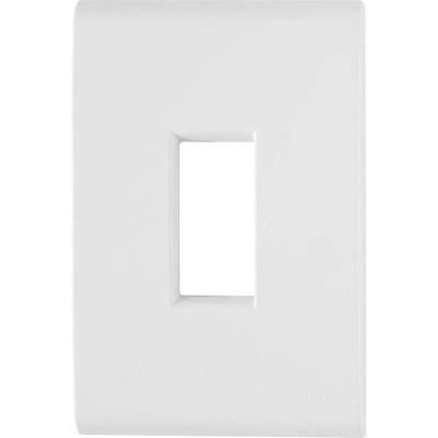 Placa de Interruptor Liz 1 Posto Vertical com Sistema Modular Branca Tramontina