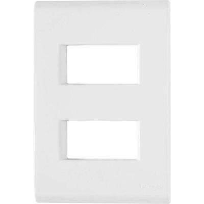 Placa de Interruptor e Tomada Liz 2 Postos Afastados Sistema Modular Branco Tramontina
