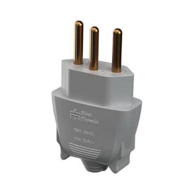 Pino Macho 11322 3P 10A Retangular para Conexoes Eletricas Cinza Mec Tronic