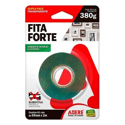 Fita Dupla Face Fita Forte Fixação Permanente Transparente Adere 9MMX2M