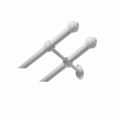 Suporte e Varão para Cortina Prátiko Kit Prático Branco Bella Arte 2,5M