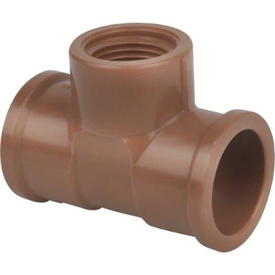 Tê Soldável LR PVC Marrom Krona 25MM X 1-2 Conexão Hidráulica