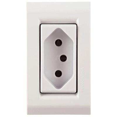 Tomada para Móvel Liz 2P+T 20A com Acabamento Brilho Branco Tramontina