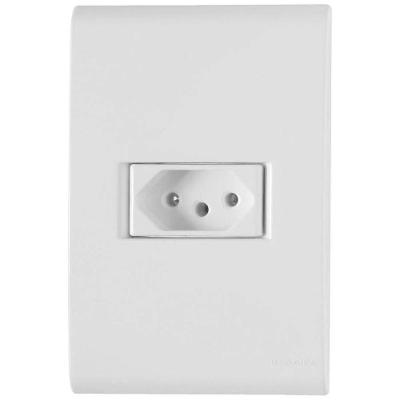 Tomada Liz Horizontal 2P+T 10A 250V com Furo Oblongo Branca Tramontina