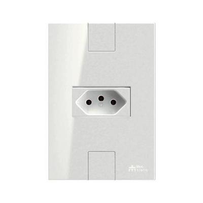 Tomada 2P+T 20A 250VCA Horizontal Mec Tronic com Placa Click