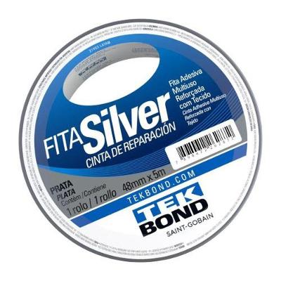 Fita Silver Tape Reparos Vedação Reforçada Prata Tekbond 48MM 5M