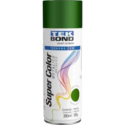 Tinta Spray Verde Metálico Acrílica para Ferro Aço Madeira Tekbond 350ML 250G