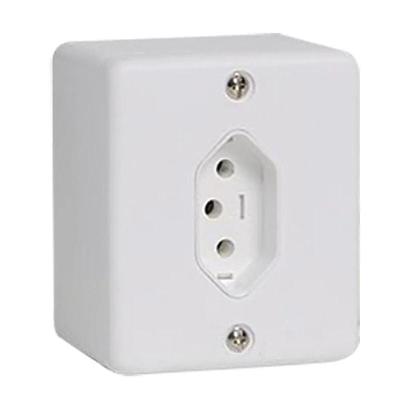Tomada Sobrepor Box Ilumi 10A Bivolt Branca para Uso Comercial Ilumi Materiais Elétricos