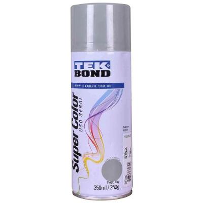 Tinta Spray Super Color Secagem Rápida Resistência ao Tempo Platina Tekbond 350ML