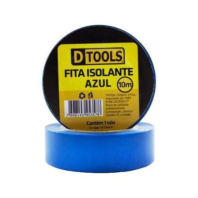 Fita Isolante Fita Isolante Azul 10 Metros Isolação Elétrica Fácil Aplicação Azul Dtools