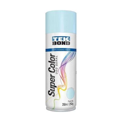 Tinta Spray Super Color com Secagem Rápida e Resistência Azul Claro Tekbond 350ML
