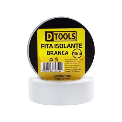 Fita Isolante Branca 10 Metros Boa Isolação Elétrica Branco Dtools 10M