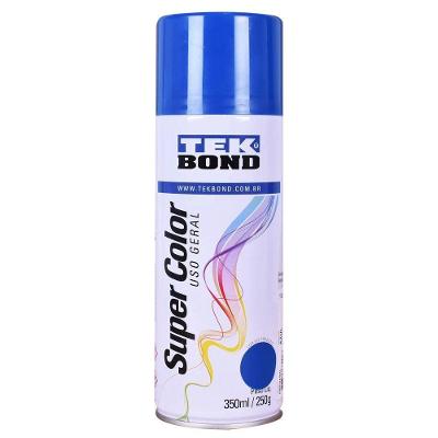 Tinta Spray Super Color com Secagem Rápida e Bico Anatômico Azul Tekbond 350ML