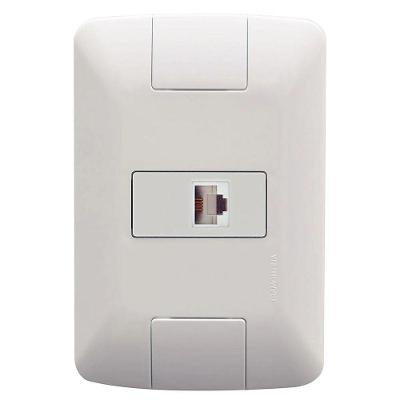 Tomada de Telefone RJ11 Aria 4x2 Sistema Modular Bivolt Branco Tramontina
