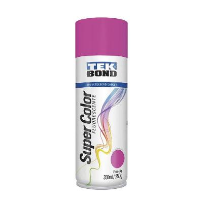 Tinta Spray Super Color Luminosa com Bico Anatômico Rosa Tekbond 350ML