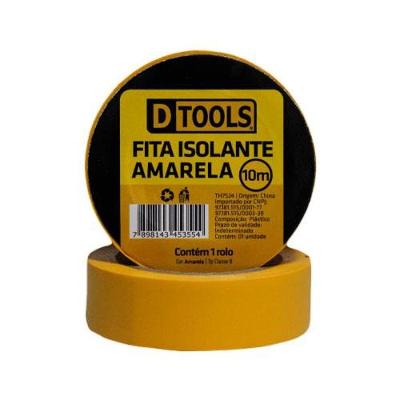 Fita Isolante Amarela 10 Metros Alta Qualidade Amarelo Dtools 10M