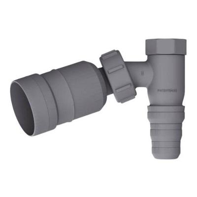 Adaptador Articulado 45° Cinza com Retenção para Máquina de Lavar Louça e Roupa Blukit DN38 DN40