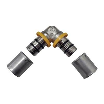 Acessórios para Gás Pex Joelho 90 Gás Dn16 Conexão com Terminais de Compressão Cobre e Ligas