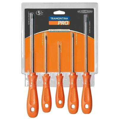 Jogo Chave Fenda Phillips Kit com 5 Peças Aço Cromo Vanádio Tramontina