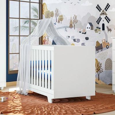 Berço Mini Cama Life com 3 Níveis de Altura Suporte para Mosquiteiro Branco Tigus Móveis
